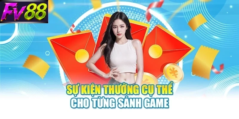 Sự kiện thưởng cụ thể cho từng sảnh game